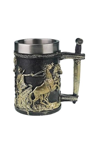 Globalport Retail Roman Soldier beer mug, 500 ml, stainless steel+resin, Multicolor