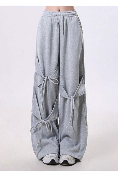 EDVESS Kurdale Detail Knitted Trousers Tracksuit Gray