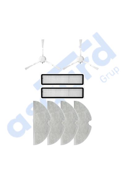 Asgard Grup Dreame D9,D9 Max,L10 Pro,D9 Pro Compatible 2 Side Brushes 2 Filters 4 Mops