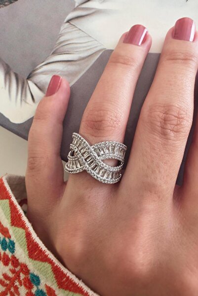 By Zeyna Aksesuar Women's Vip Series Baguette Zircon Stone Numberless Adjusta...