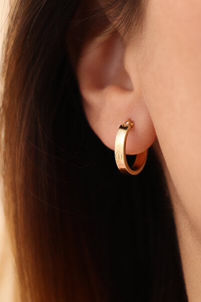 YAVUZ KUYUMCULUK 14 Ayar Altın Çivi Desenli Halka Küpe