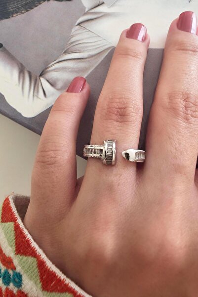 By Zeyna Aksesuar Women's Vip Series Baguette Zircon Stone Numberless Adjusta...