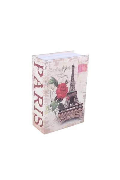 Globalport Retail Book-type safe with key, Eiffel Tower model, 240x155x55 mm, beige color