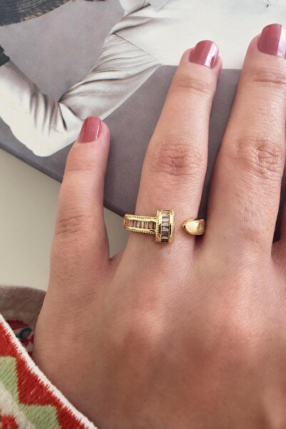 By Zeyna Aksesuar Women's Vip Series Baguette Zircon Stone Numberless Adjusta...