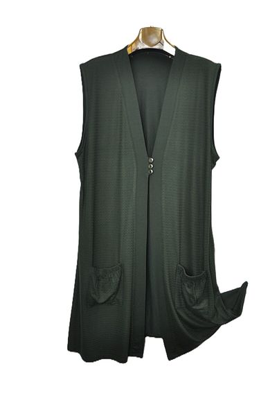 elma abone Combed Cotton Three Button Long Large Size Vest