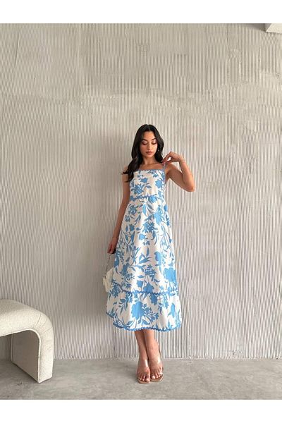 QBZ ROCHIE MIDI CU DETALII DE BORDURI CU MODEL DE FLORI