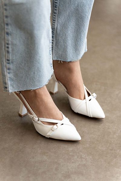 Brielfy Rev-2 Women's Three-Piece Adjustable Gold Buckle Pointed Toe Heeled Summer Shoes Stiletto