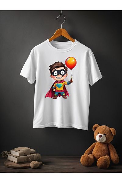 Baby Boy's T-Shirt with Balloon Hero Print T-Shirt