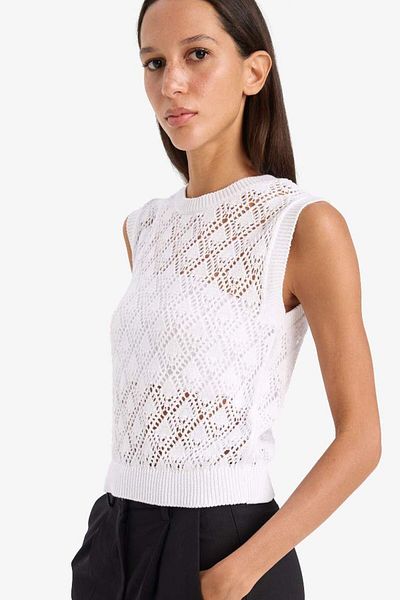 DeFacto New Season Regular Fit Crew Neck Openwork Knitwear Undershirt