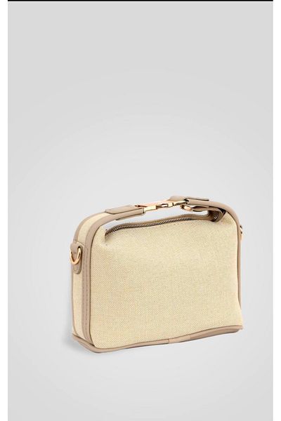 eflanmoda Linen Lock Closure Women's Hand and Shoulder Bag