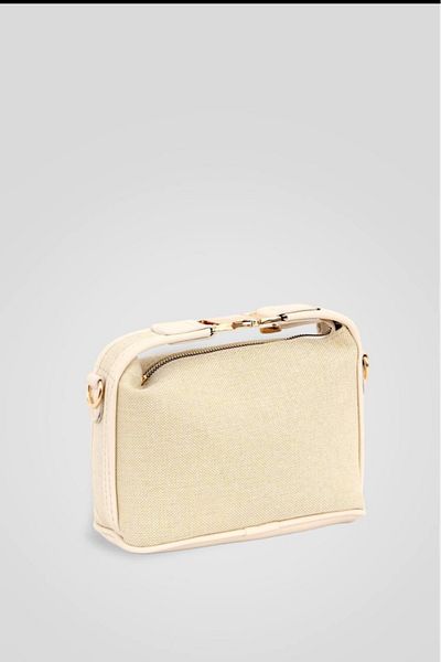 eflanmoda Linen Lock Closure Women's Hand and Shoulder Bag
