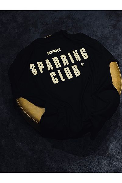 Spark Collection Μαύρο μπλουζάκι Sparring Club 100% βαμβακερό Relax Mold Crew Neck