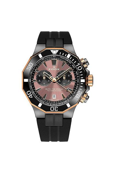 Edox Ανδρικό Ρολόι Edox 10112-357GRNCA-BRNR, Quartz, 43mm, 20ATM