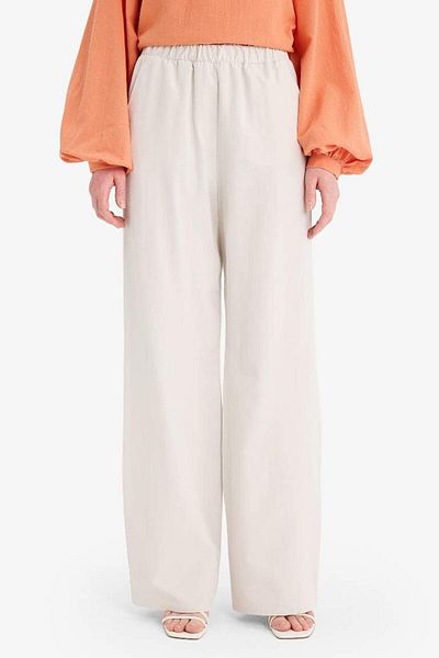 DeFacto Linen Blended Wide Leg Wide Leg Flared Trousers E7480Ax25Sm