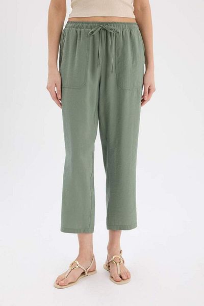 DeFacto New Season Straight Fit Double Pocket High Waist Straight Leg Modal Fabric Trousers