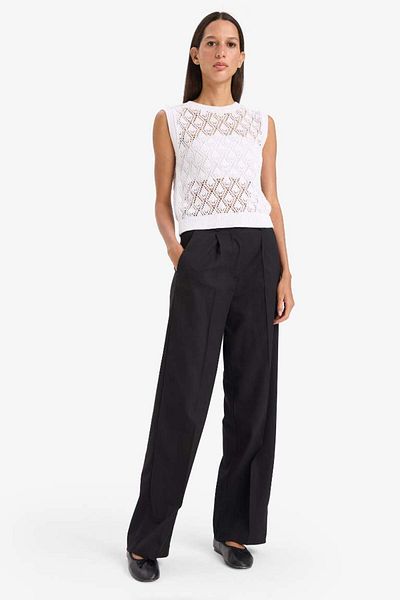 DeFacto New Season Regular Fit Crew Neck Openwork Knitwear Undershirt