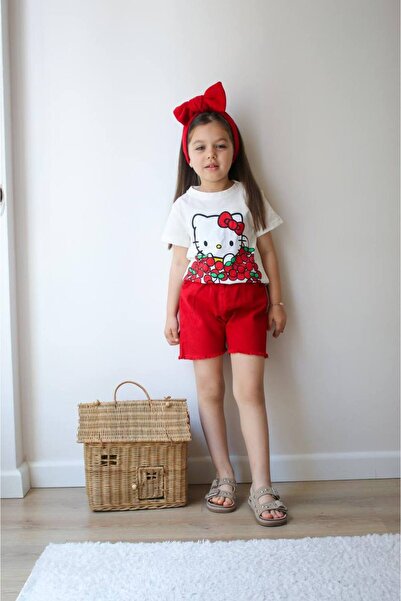 Canlook Character Printed Denim Shorts Suit