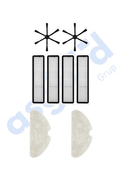 Asgard Grup Dreame D10S, D10S Pro, D9 Max Gen2 Compatible 2 Side Brushes 4 Filters 2 Mops