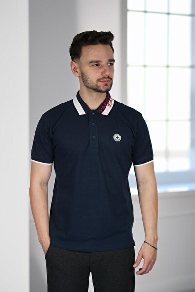 PARAGOOSE KARNABY Pragoose Short Sleeve Polo Shirt for Men NAVY BLUE