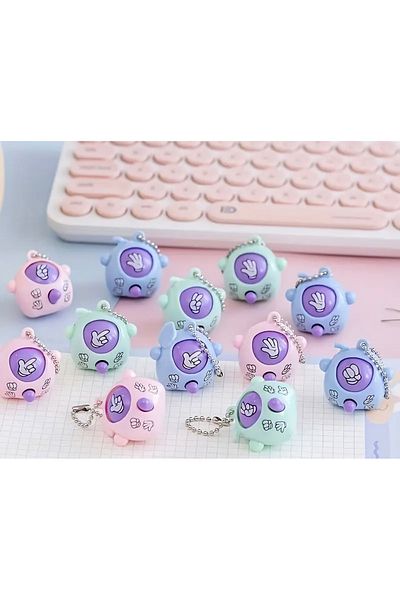 Edi Antik 1Pc Mini Stone-Paper-Scissors Game Keychain,Finger Toy,Party Gift,Stress Relief Gift