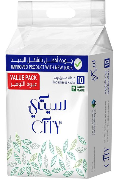 City مناديل وجه سيتي 150 منديل × طبقتين - عبوة من 10 قطع