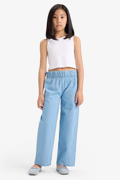 DeFacto New Season Girl's Wide Leg Jean Trousers