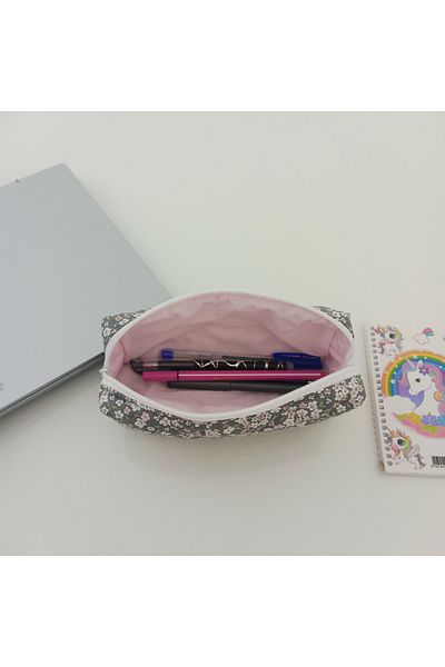 MB Pink Flower Pattern Pencil Bag