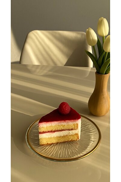 BABALE Cake Plate with Gold Gilded Edges - 16 cm (1 Piece)