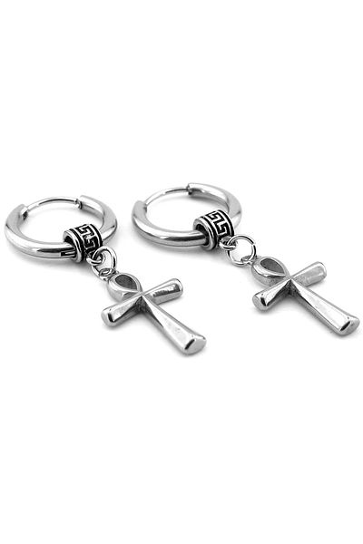 Solfera Ankh Ancient Egyptian Symbol of Life Stainless Steel Unisex Women Men Earring Er197