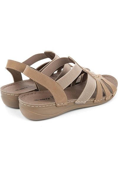 Muya Amanda 31143-196 Anatomical Sole Buckle Women's Sandals Dark Beige