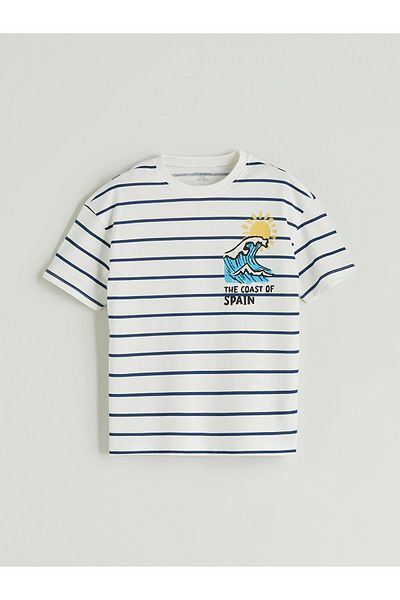 LC Waikiki Lcw Baby Ecru Crew Neck Boys T-Shirt and Shorts 2-Pack