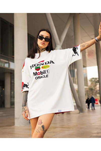Genel Markalar Oversize Unisex Honda Baskılı T-Shirt