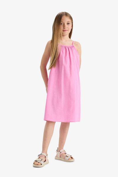 DeFacto New Season Girls' A-Line Cotton Sleeveless Dress