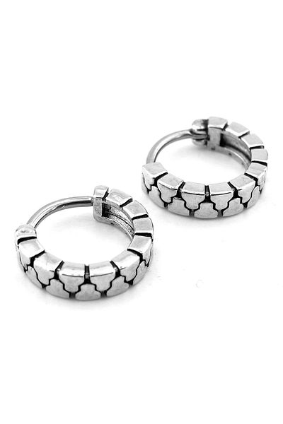 Solfera Zipper Design Stainless Steel Unisex Women Men Earrings Er198