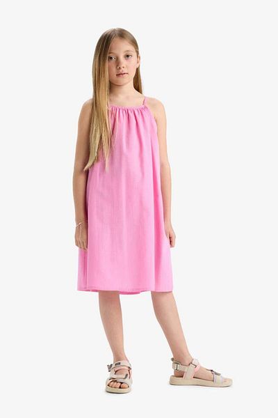 DeFacto New Season Girls' A-Line Cotton Sleeveless Dress
