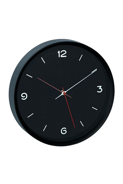 TFA Silent Wall Clock, Analog, Black, Monochrome, Minimalist Design, 60.3056.01