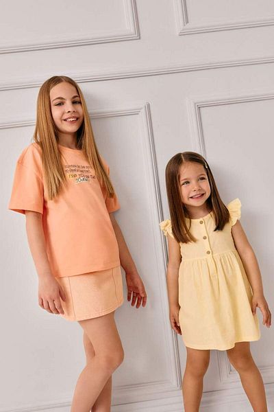 DeFacto New Season Baby Girl Basic Plain Short Sleeve Flared Poplin Dress