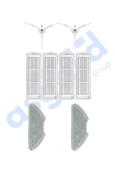 Asgard Grup Xiaomi Mop 2 Pro (Mjst1Shw) -Mop 2 Lite Compatible 2 Side Brushes 4 Filters 2 Mops