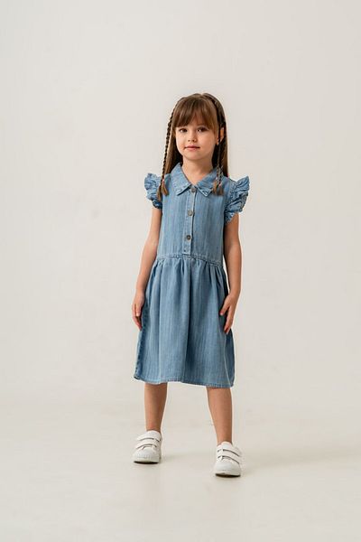 Marka Sensin Kids Cichlid Girl's Special Production Denim Midi Dress