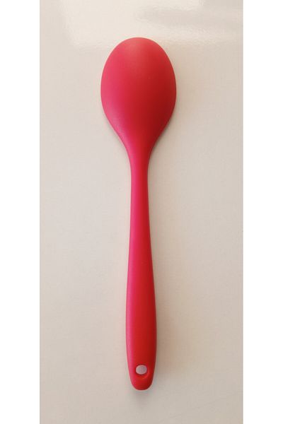 TARIK HOME Hard Tip Heat Resistant Fireproof Non-Stick Silicone Short Deep Spoon-20 cm