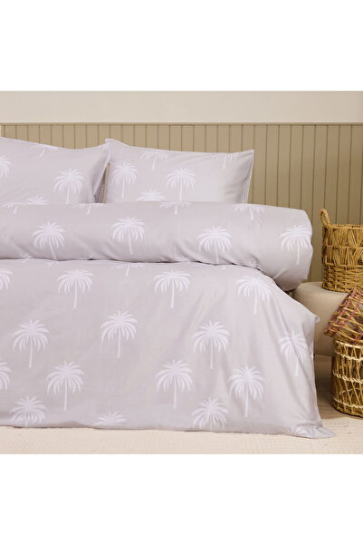 MATMEL طقم غطاء لحاف فردي من سوفت بالميا - بيج