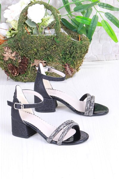 fort 352087 Stone Detailed Heeled Girl's Evening Dress Shoes