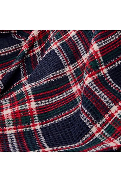ASPARTAM Wool Scottish Tv Blanket - Navy Blue - 130X170 cm