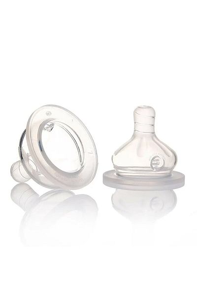 Baby Plus Wide Baby Bottle Nipple Size S 2 Pack