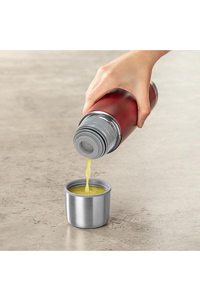 reer Colourcup Vacuum Stainless Steel Thermos Bottle, 450 Ml, Red, 90524