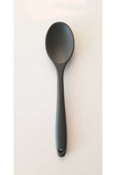TARIK HOME Hard Tip Heat Resistant Fireproof Non-Stick Silicone Short Deep Spoon-20 cm
