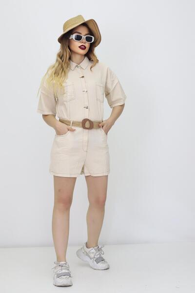 The Velavois Women's Linen Shorts Jumpsuit