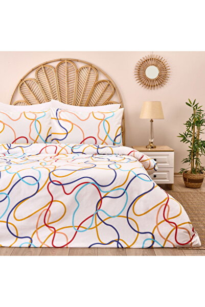 Evidea Soft Vonal Double Duvet Cover Set - Colorful