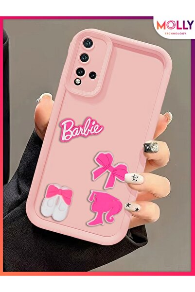 Molly Xiaomi Redmi 9T İçin Kum Pembesi Kenarları Kalın 3d Kabartmalı Cute Gir...