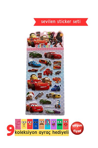 Pembe Pasaj Cars Sticker - Mcqueen Sticker - Embossed Sticker Sticker for Boys